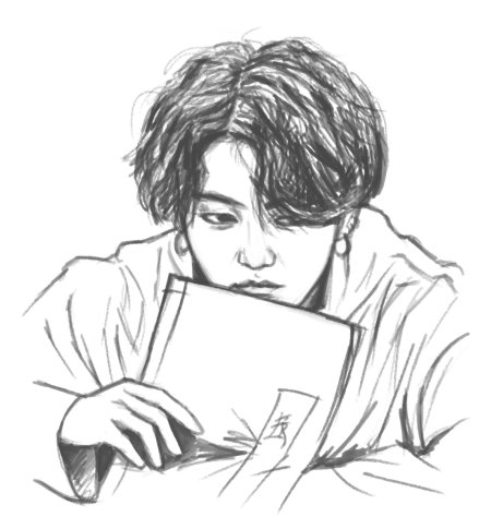 Чонгук рисунок карандашом
