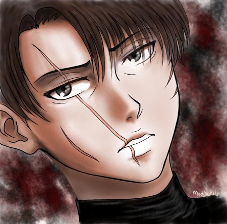 Леви аккерман шрам на лице