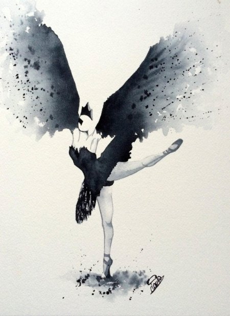 Балерина акварель