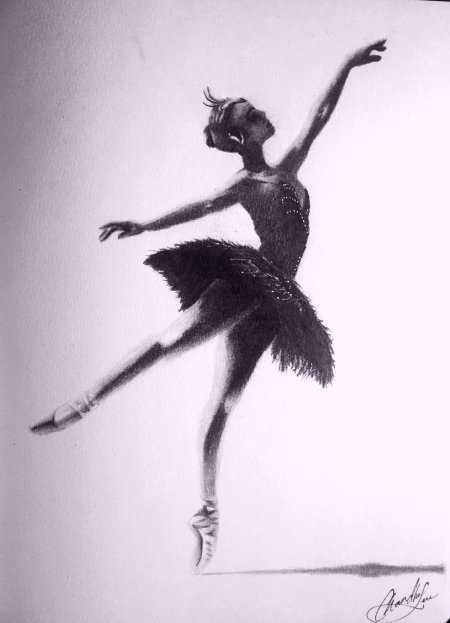 Балерина черный лебедь