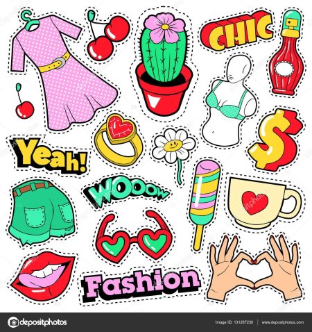 Наклейки в стиле поп-арт