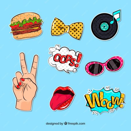 Наклейки в стиле поп-арт