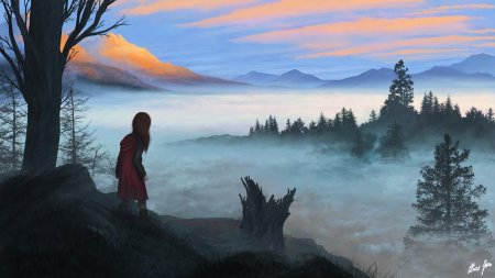 Путник в горах фэнтези