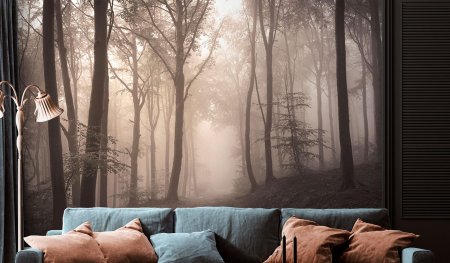 Фреска туманный лес