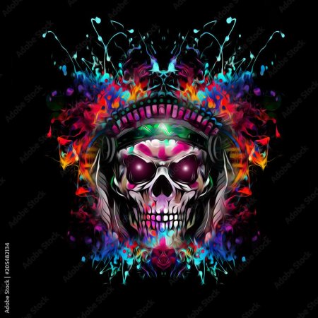 Череп цветной