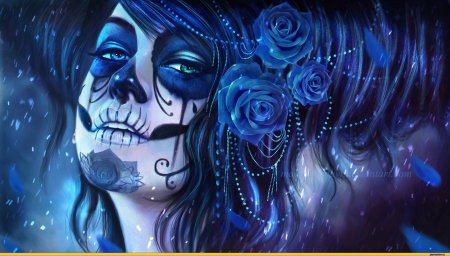 Санта муэрте синяя