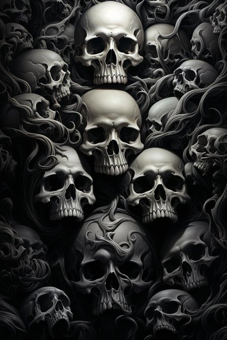 Череп черный