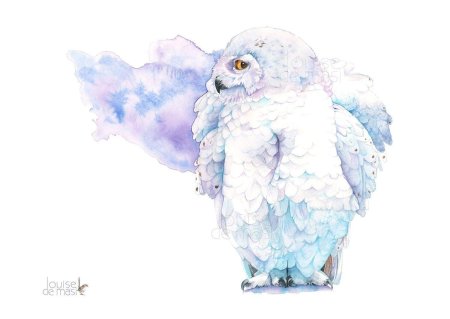 Сова акварель