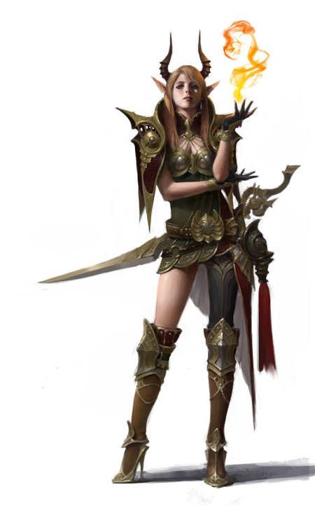 Эльфийка тифлинг