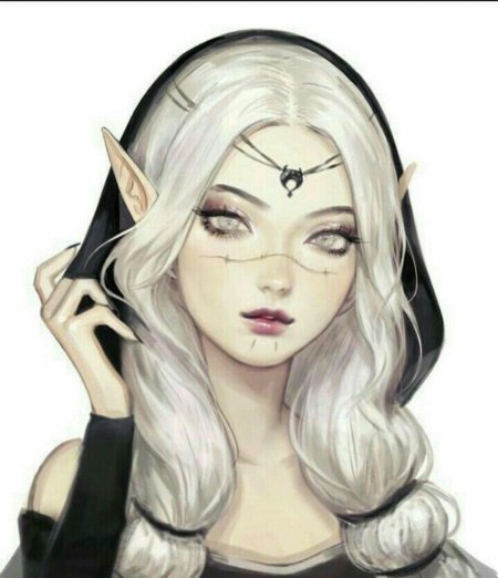 Беловолосая эльфийка арт