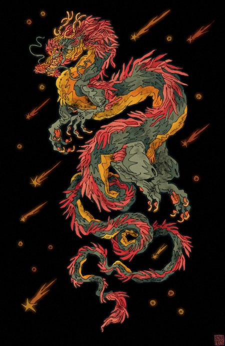 Вышивка дракон