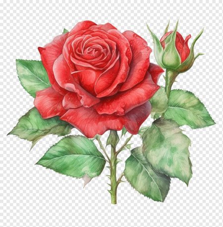 Красная роза рисунок