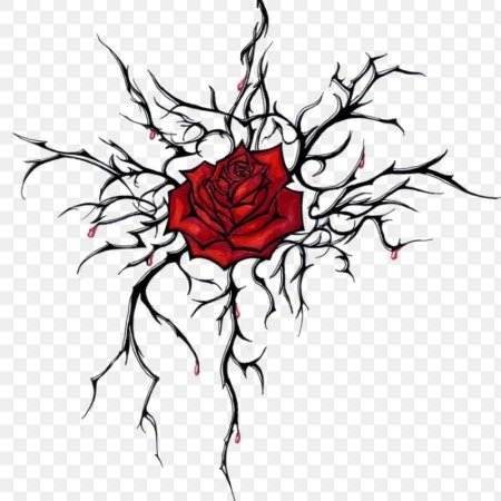 Роза с шипами тату