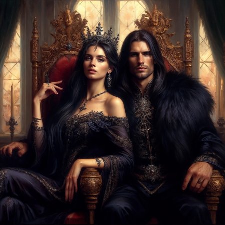 Король и королева на троне