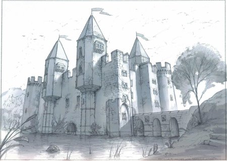 Замок рисунок карандашом