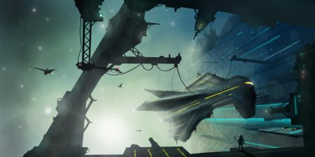 Космос корабль фантастика космопорт