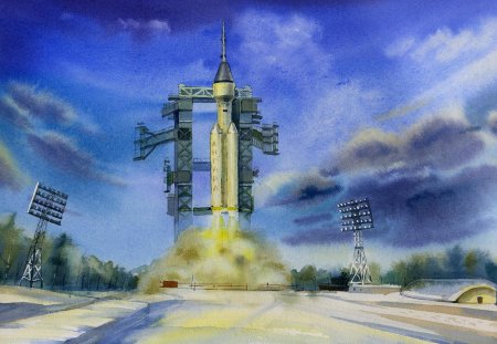 Космодром байконур живопись