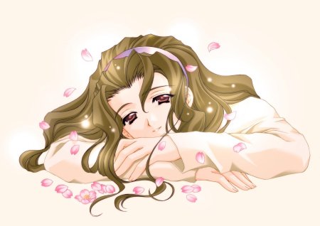 Аниме девушка лежит