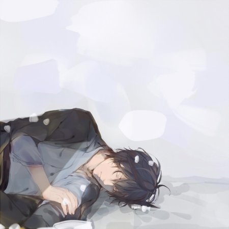 Спящий аниме парень