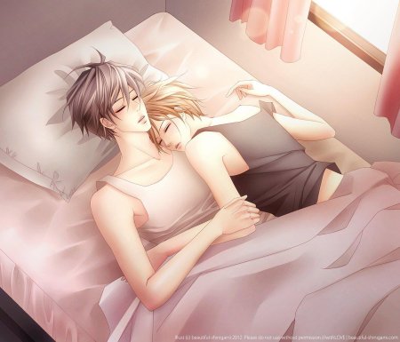 Аниме пара спят вместе