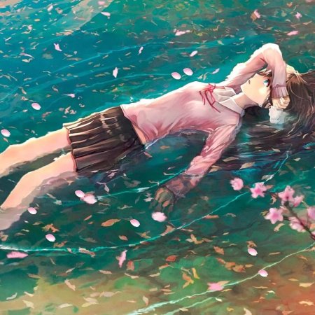 Аниме арты девушек в воде