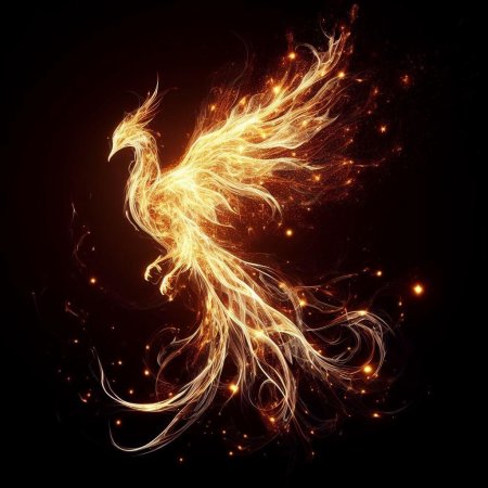 Огненный феникс алмазная мозаика