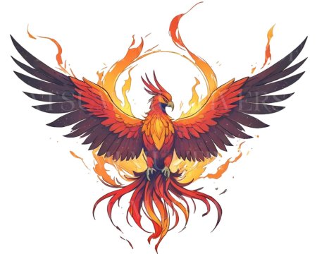 Птица феникс рисунок