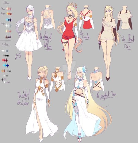 Референсы одежда платье аниме