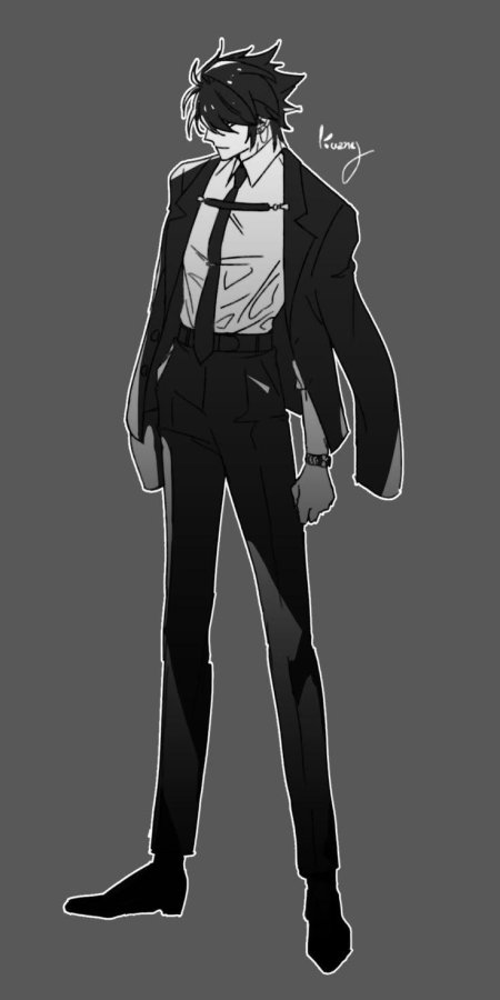 Аниме парень в костюме