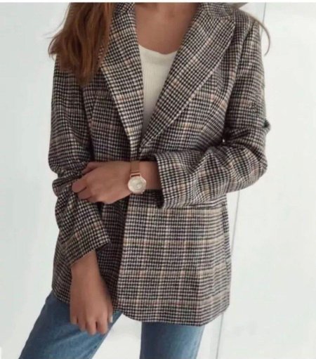 Жакет в клетку женский