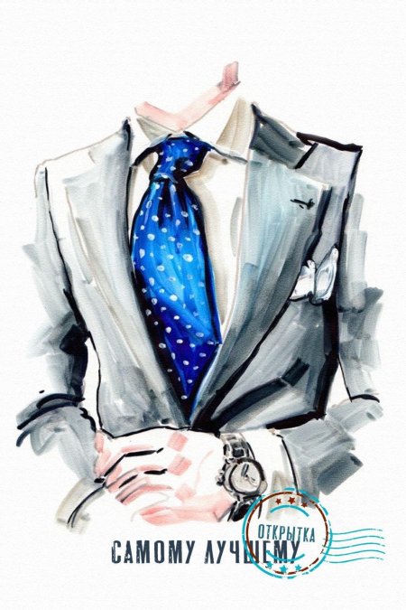 Мужчина в костюме акварель