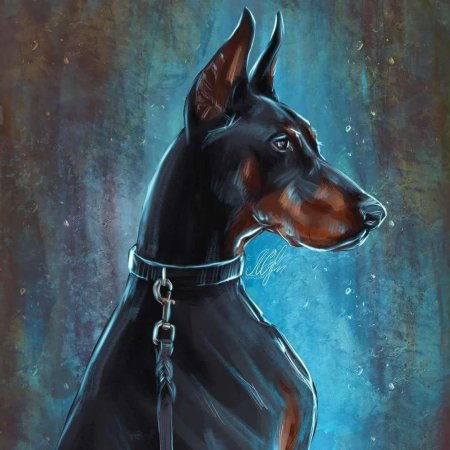 Картина доберман