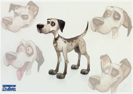 Собака в мультяшном стиле