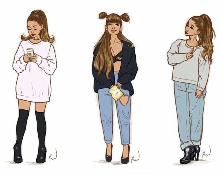 Ариана гранде в мультяшном стиле