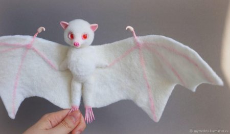 Белая летучая лисица альбинос