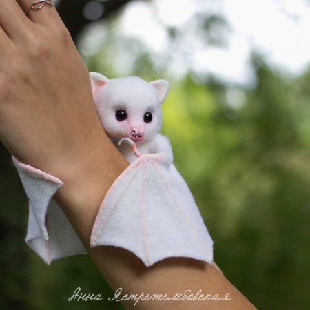 Белая летучая лисица альбинос