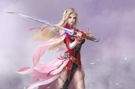 Девушка с мечом арт