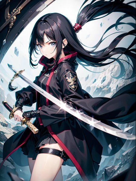 Аниме девочка с мечом
