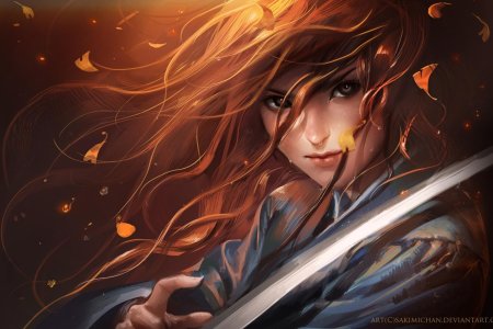 Фэнтези девушка с мечом