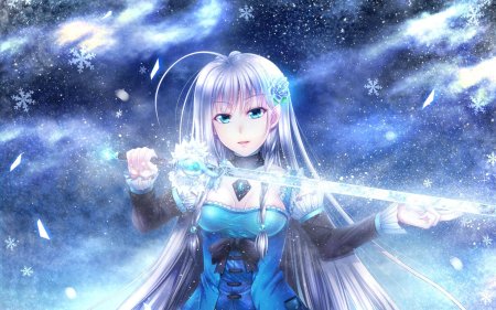 Аниме девушка лед