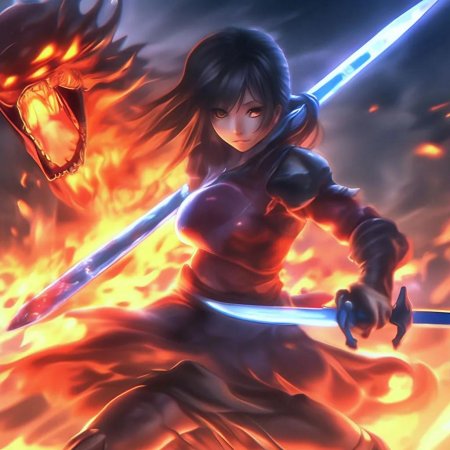 Аниме девушка с мечом