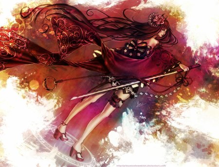 Аниме девушка с катаной