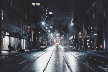 City street at night