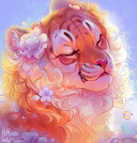 Милый лев арт