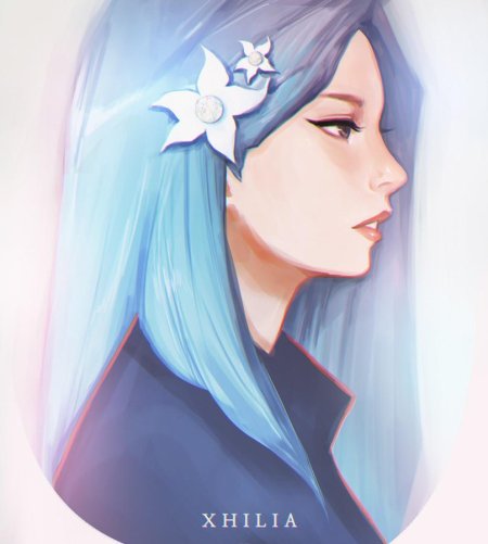 Девушки с голубыми волосами