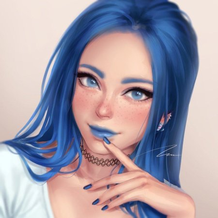 Девушки с голубыми волосами