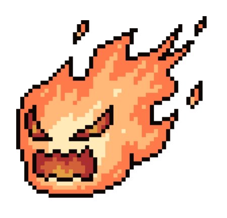 Огонь пиксель арт