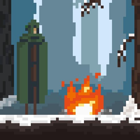 Пиксельный костер