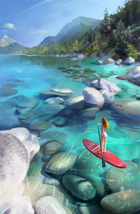 Озеро тахо пэддл борд