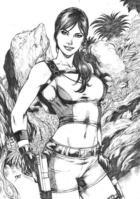 Лара крофт рисунок